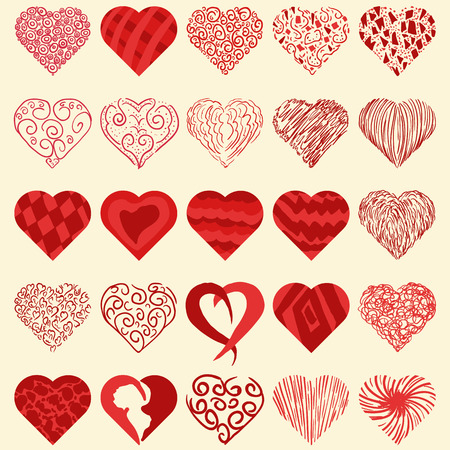 set of vector elements for design, icons, heart, for decoration, concept design, February 14 Valentine's day, weddings and other holidays, postcards prints typography and webのイラスト素材