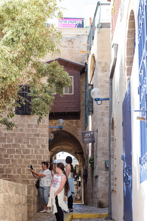 Yafo, Israel, October 15, 2016: Quiet street in old city Yafo, Israelのeditorial素材