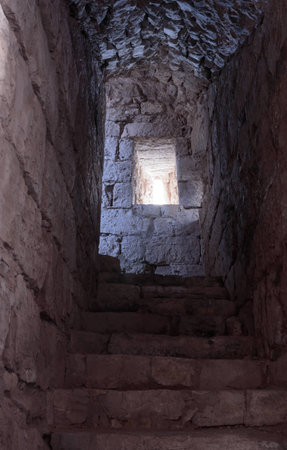 Remains of walls and buildings in the Yehiam fortress.Yehiam is situated next to the ruins of the Ottoman-era castle of Jiddin, built on top of the 13th-century Crusader castle of Judin.の写真素材