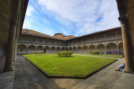 Garden inside churchの写真素材