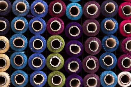 Reels of color threadsの写真素材