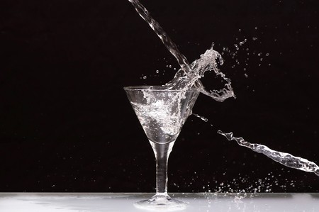 Storm in a martini drink glass themeの写真素材