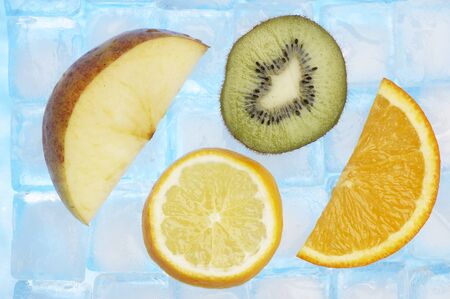 Different fruits slices
