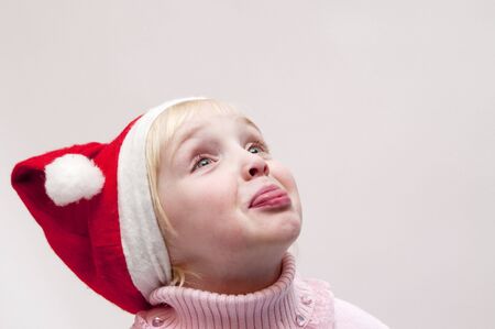 Little blond girl - Xmas themeの写真素材