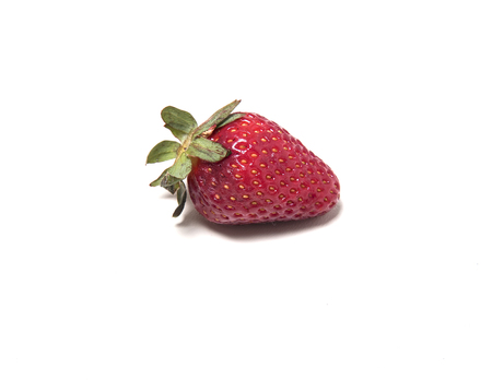 Strawberries isolated on white background side viewの写真素材