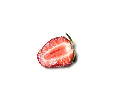 Strawberries cut in halfの写真素材