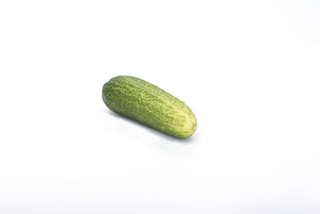 Raw cucumber isolated on white backgroundの写真素材