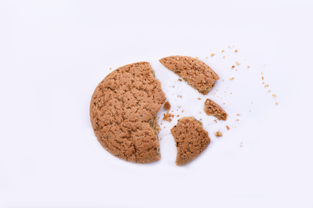 Top view. Cookies with crumbsの写真素材