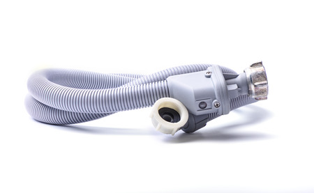 Plastic and metal connectors drain hose for washing machineの写真素材
