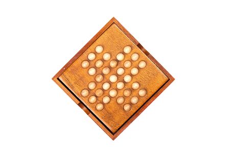 Top view. Set for playing Madagascar checkers over a white background.の写真素材