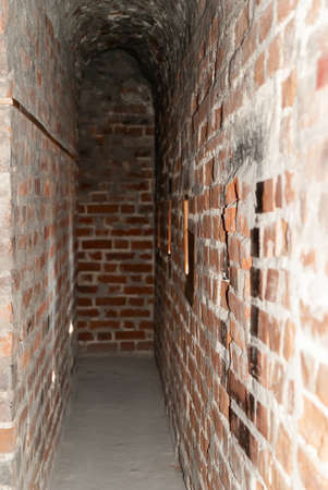 Tula, Russia August 22, 2012: Wall of the Tula Kremlin. Passage inside the wall of the Tula Kremlin.のeditorial素材