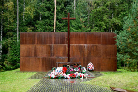 Smolensk Region, Katyn, Russia September 18, 2009: Katyn Memorial Complex. International Memorial to the victims of political repression. Located in the Katyn forest.のeditorial素材