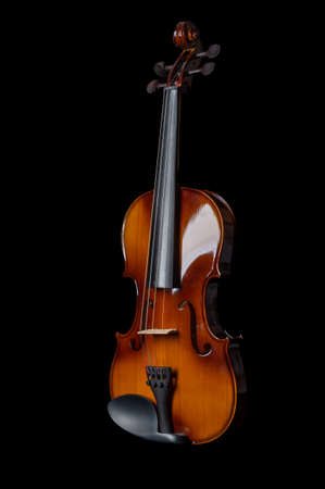 The reflection of light on a violin on a dark background. Close up.の写真素材