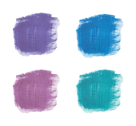 Purple, pink, blue and green watercolor brush stroke texture.のイラスト素材