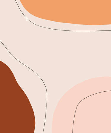 Abstract geometric design background. Printable Wall Art, Neutral Mid Century Art Print, Boho Decorのイラスト素材