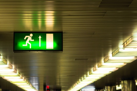 Exit sign in metro underground