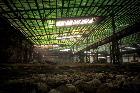 Metal roof construction with bright skylightのeditorial素材