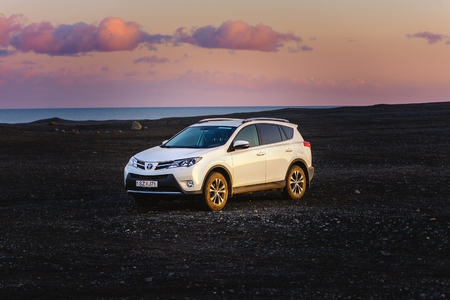VIK, ICELAND - MAY 08, 2015. Toyota RAV4 four wheel drive SUV for unpaved roads and terrainのeditorial素材