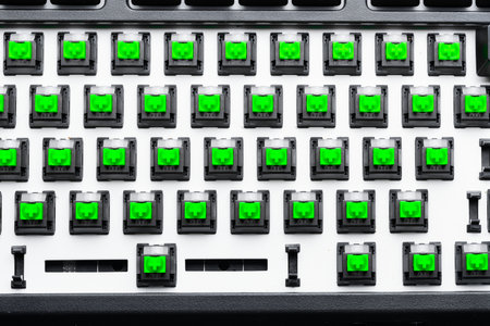 BUDAPEST, HUNGARY - CIRCA 2021: RAZER mechanical gamer keyboard switchesのeditorial素材
