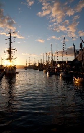 Sailing ship in the sunの写真素材