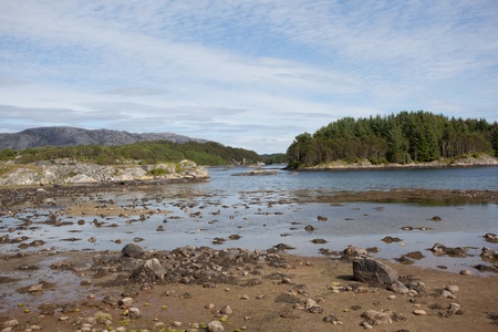 shoreline of an island outside Bergen city, Norwayの写真素材