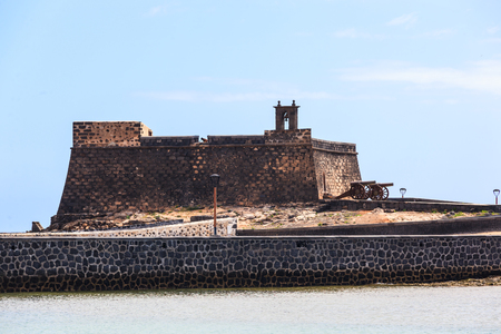 View of Castillo de San Gabriel located in Arrecife, Lanzarote.のeditorial素材