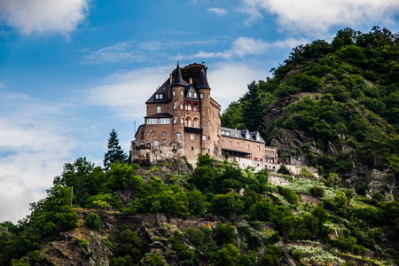 An old castle in the hillside on the Rhineのeditorial素材