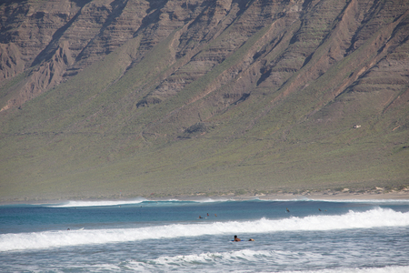 Surf Beach Famara on Lanzarote.の写真素材