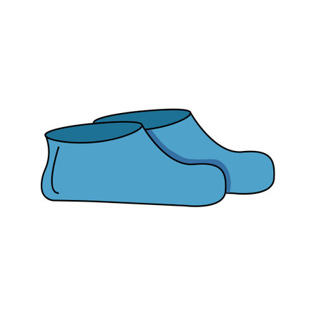 vector illustration garden galoshes in blue colorのイラスト素材