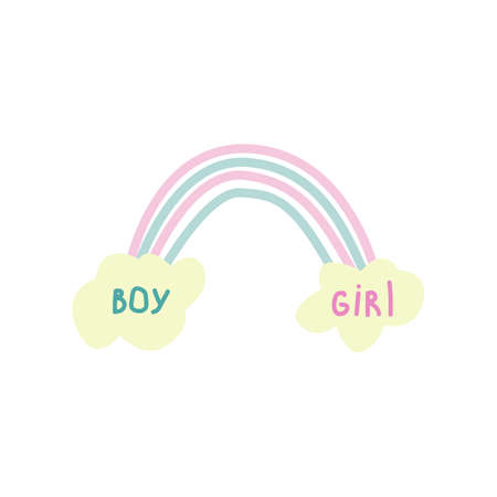 Vector illustration baby gender reveal partyのイラスト素材