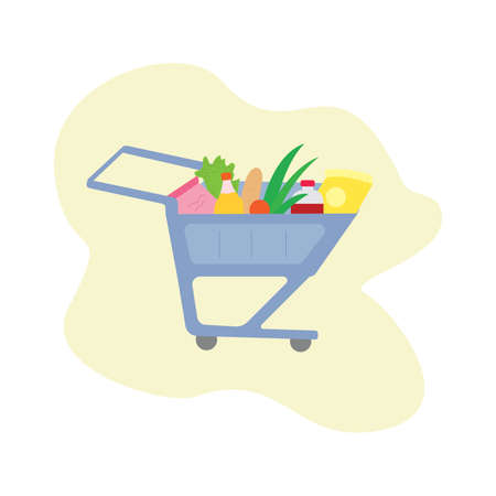 vector illustration of a grocery cartのイラスト素材
