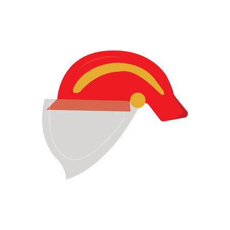 vector illustration red helmet firemanのイラスト素材