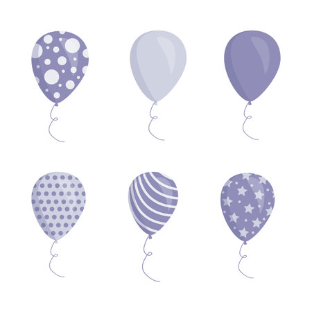 vector illustration birthday balloon setのイラスト素材