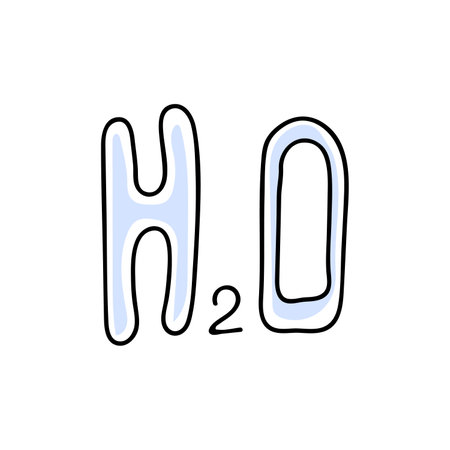 vector illustration of H2O in doodle styleのイラスト素材