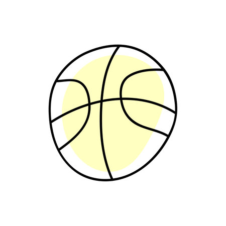 basketball ball vector illustration in doodle styleのイラスト素材