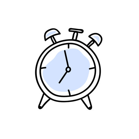vector illustration of alarm clock in doodle styleのイラスト素材