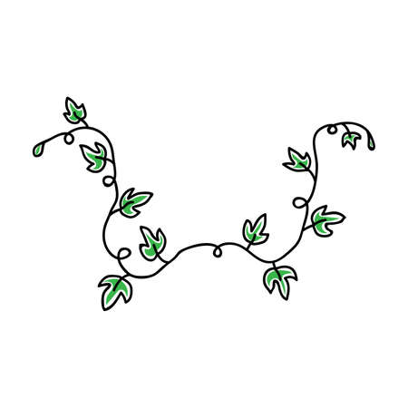 Vector illustration of pumpkin leaves in doodle styleのイラスト素材