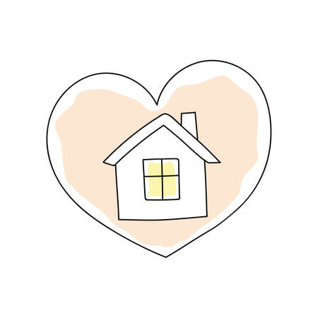 Vector illustration of sweet home in doodle styleのイラスト素材