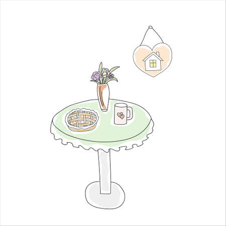 home comfort doodle styleのイラスト素材