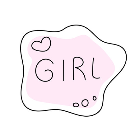 Vector illustration of the inscription "girl" framedのイラスト素材