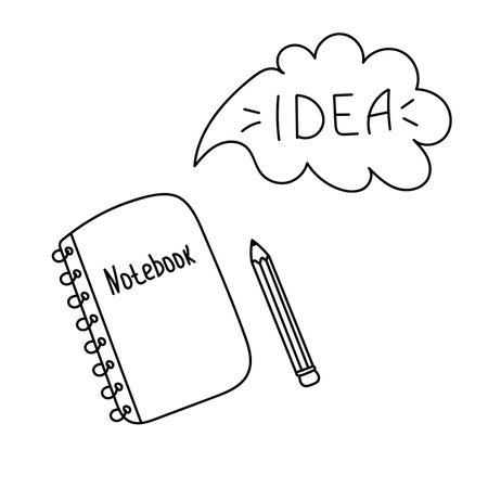 Hand drawn vector illustration idea. isolated on white backgroundのイラスト素材