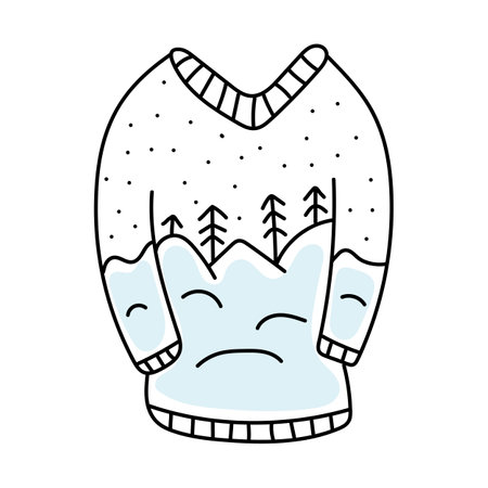Hand drawn vector illustration of a sweaterのイラスト素材