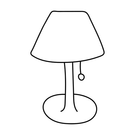 Hand drawn vector illustration table lamp. isolated on white backgroundのイラスト素材