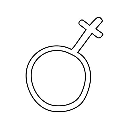 Hand drawn illustration of Gender symbol female. isolated on white backgroundのイラスト素材