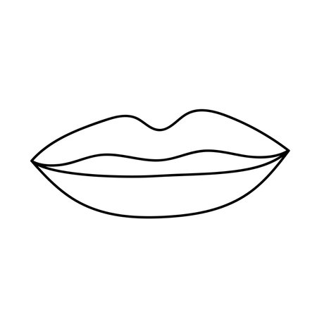 Hand drawn lip illustration. isolated on white backgroundのイラスト素材