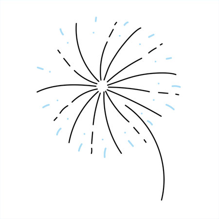 Hand drawn fireworks vector illustration. isolated on white backgroundのイラスト素材