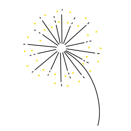 Hand drawn fireworks vector illustration. isolated on white backgroundのイラスト素材