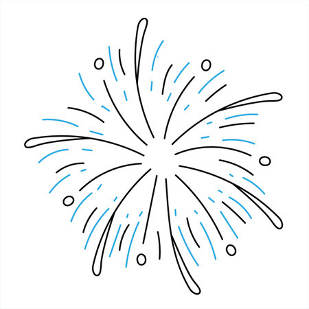 Hand drawn fireworks vector illustration. isolated on white backgroundのイラスト素材
