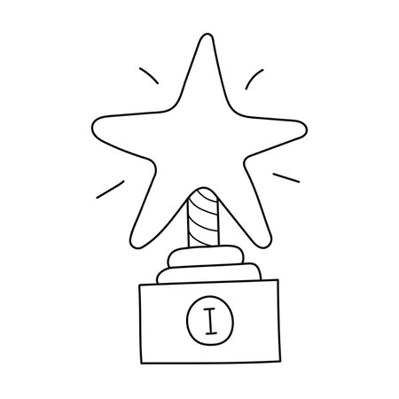 Hand drawn vector illustration award, winner. isolated on white backgroundのイラスト素材