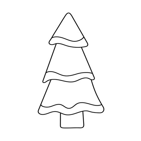 Hand drawn illustration christmas tree. isolated on white backgroundのイラスト素材